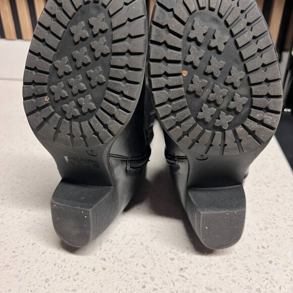 Knee High Tall Riding Boots, Round Toe Low Heel Stretchy Comfy Wide Calf - Picture 3 of 5